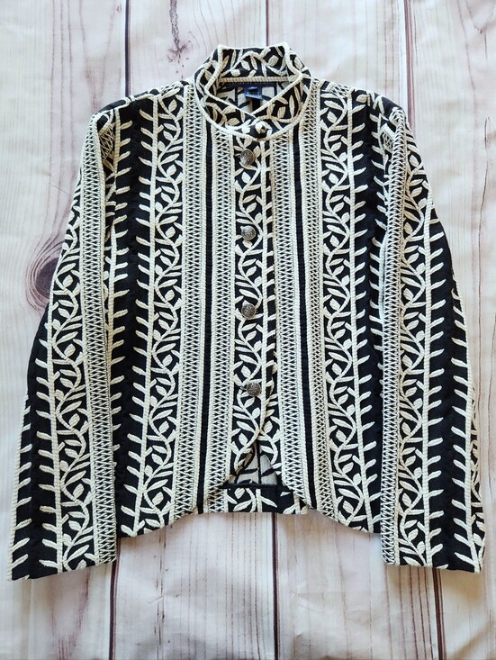 Catherine Stewart Jackets & Blazers - Catherine Stewart Vintage Jacket Black White 100% Cotton | Women's Size XL